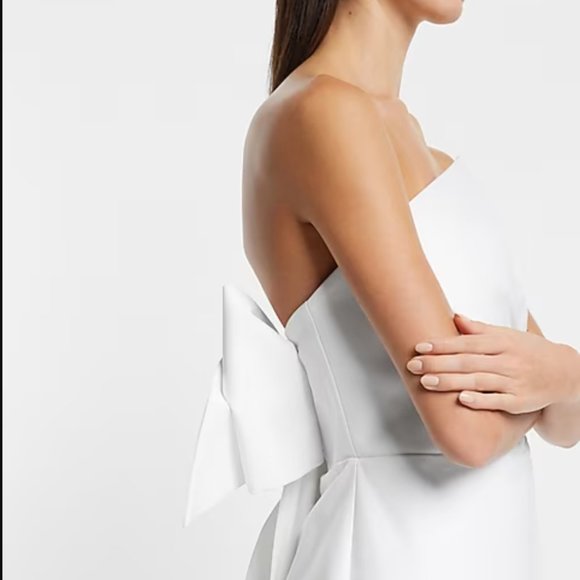 Express - Bridal Statement Bow Midi Dress - Picture 4 of 4